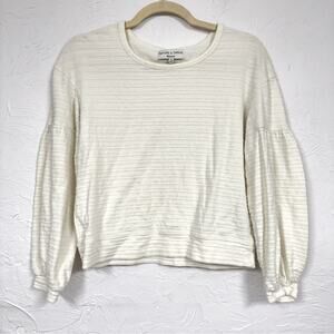 Madewell Texture & Thread Cream Balloon Sleeve Sweater Womens XS Boho Casual